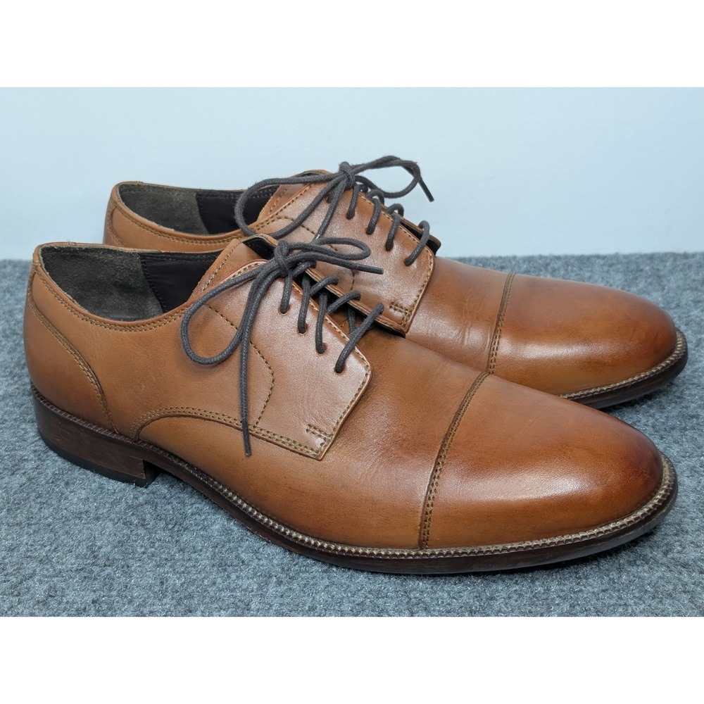 Cole Haan Benton II Brown‎ Leather Cap Toe Dress Shoes C24120 Men's 8 M